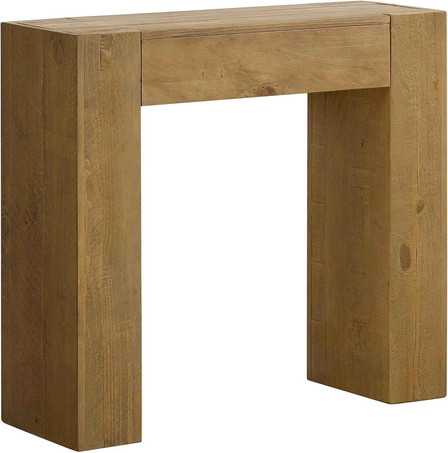 Alaterre Furniture Stockyard Solid Wood Console Table, Oak, 36 Inch | Modern Farmhouse Small Entryway Table, Easy Assembly Living Room Furniture for Behind the Couch Sofa Table, or Hallway