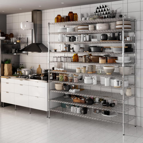 24" Deep x 72" Wide x 86" Height Wire Shelving Kit | 10-Tier | NSF Commercial Storage Rack Unit