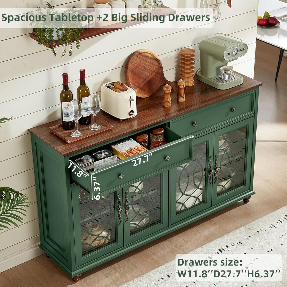 Joaxswe Farmhouse Sideboard Buffet Cabinet with Storage,Adjustable Shelves Co...
