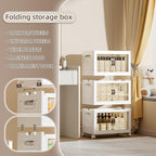 108 QT / 27 Gal Magnetic Double Door Cabinet with Wheels - Foldable Stackable Design, Leather Handles, Water Resistant Organizer for Bathroom, Kitchen