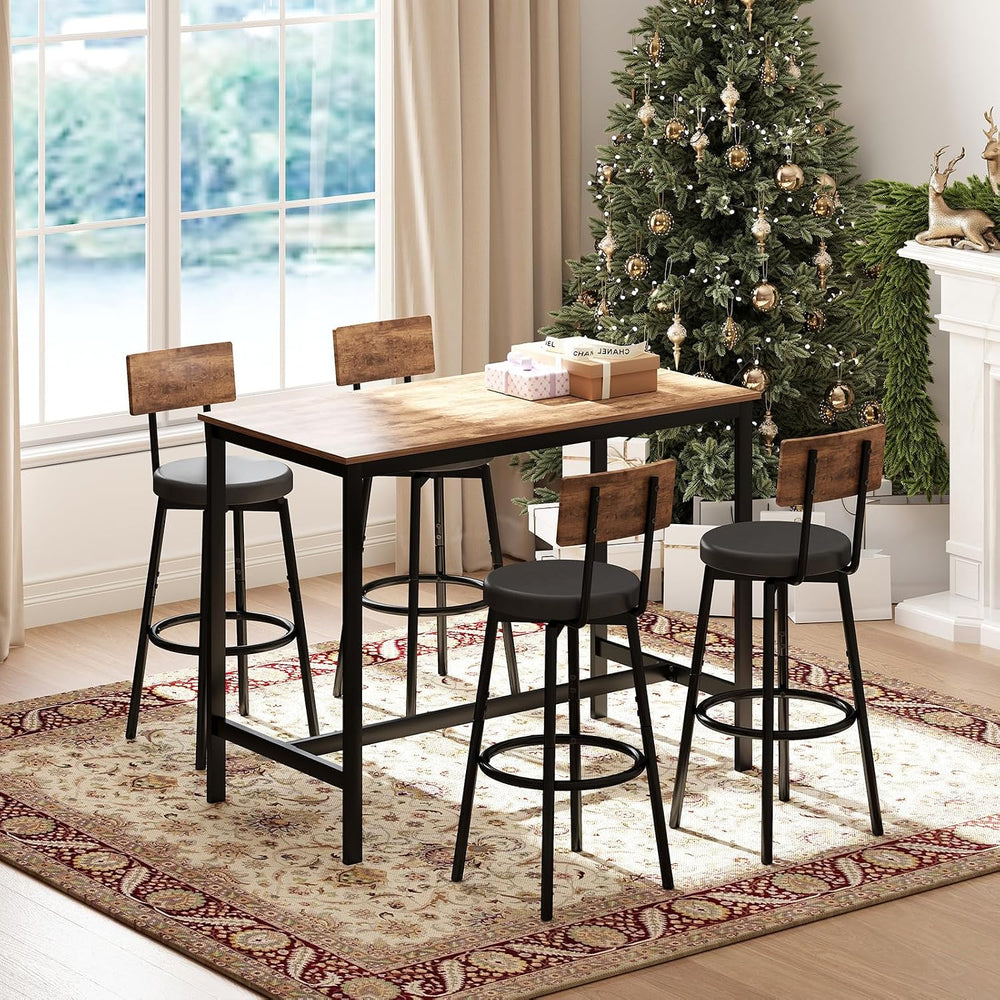 Zevemomo 5-Piece Dining Table Set, Bar Table Set for 4, Kitchen Table and Cha...