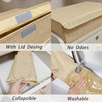Beige Sock Organizer Divider 2 Pack with Lid - 30 Cell Foldable Closet Storage, Tie Organizer For Men Boxes for Socks, Ties, Belts
