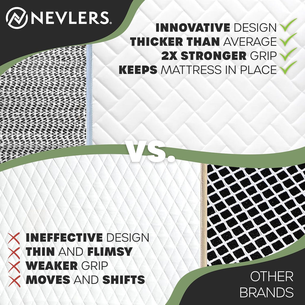 Nevlers 72" x 54" Queen Size Open-Weave Non Slip Mattress Gripper Pad | PVC Foam Non Slip Pad to Keep Bed from Sliding & Movement | Reversible Non-adhesive 6 Ft x 4.5 Ft Mattress Slide Stopper