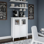 Bush Furniture Broadview Bar Cabinet with Wine Storage in White, (Model: BDS132WH-03)