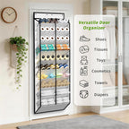 KEEPJOY 20-30 Pairs Over the Door Shoe Organizer, Mesh Hanging Shoe Rack for Door Storage with 20 Wide Deep Pockets,10-Tier White Door Shoe Holder Fits Sneakers, Boots.