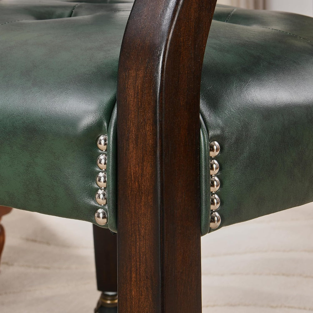 LEEMTORIG Set of 4 Large Dining Chairs with Casters and Arms, Rolling Dining ...