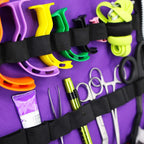 Lightning X Custom Embroidered Trauma Kit & Large EMT Bag w/ 250+ First Aid Supplies & Customized Name Patch | Purple