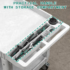 Heavy Duty Utility Rolling Tool Cart, 550 lbs Capacity Plastic Rolling Carts with 360°Swivel Wheels, 40 x 25 Inch Service Cart, 2 Shelf Work Cart for Warehouse,Garage, Cleaning, Grey