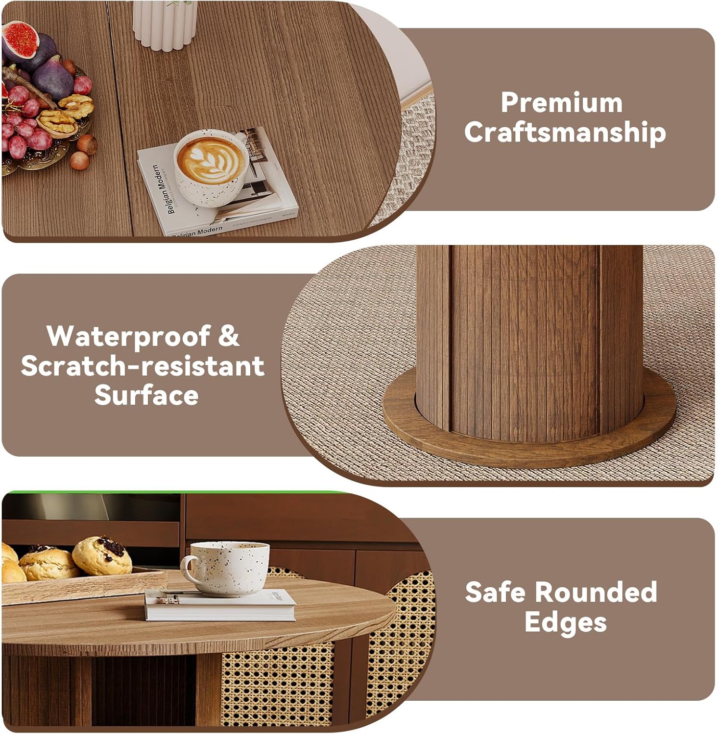 3-Piece Round Dining Table Set for 2, 31.5” Small Kitchen Table with Storage Base & 2 Upholstered Tufted Chairs, Space Saving Breakfast Nook Set for Apartment, Bistro, Small Dining Room(Green Chair)