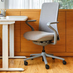Branch Verve Chair - High Performance Executive Office Chair with Contoured Seat Back and Adjustable Lumbar Rest - High Density Foam Cushion with Aluminum Base - Up to 275 lbs - Lunar