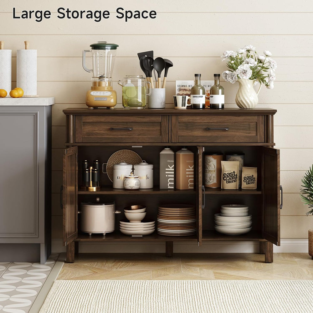 ONBRILL 48 Inch Buffet Cabinet with Storage, Farmhouse Sideboard Buffet w/2 D...