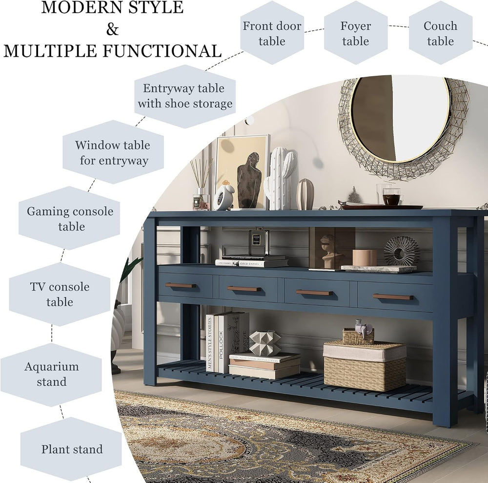 LKTART Console Table for Entryway with Drawers,61.5'' Long Sofa Table...