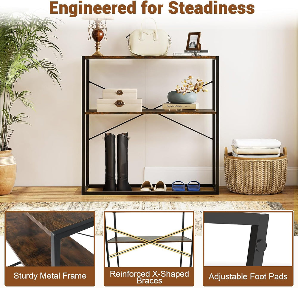 Giantex 36" Narrow Console Table, 2-Tier Entryway Tables with Wood Grain...