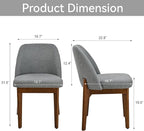 VKNOW Wooden Dining Chairs Set of 4, Upholstered Dining Room Chairs with Rubberwood Legs and Padded Seats, Kitchen Chairs for Restaurant Kitchen Living Room, Grey