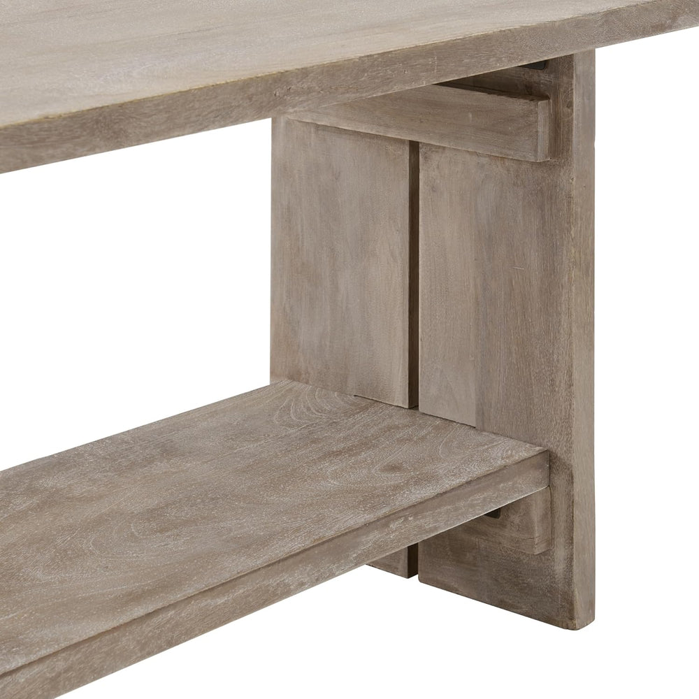 Alaterre Furniture Bethel Entryway Bench with Storage Shelf – Rustic Farmhous...