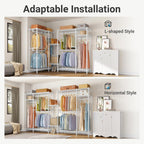 VIPEK V2 Heavy Duty Clothes Rack 4 Tiers Wire Shelving Garment Racks with 3 Hanging Rods Compact Freestanding Closet Metal Closet Rack, Max Load 700LBS, White
