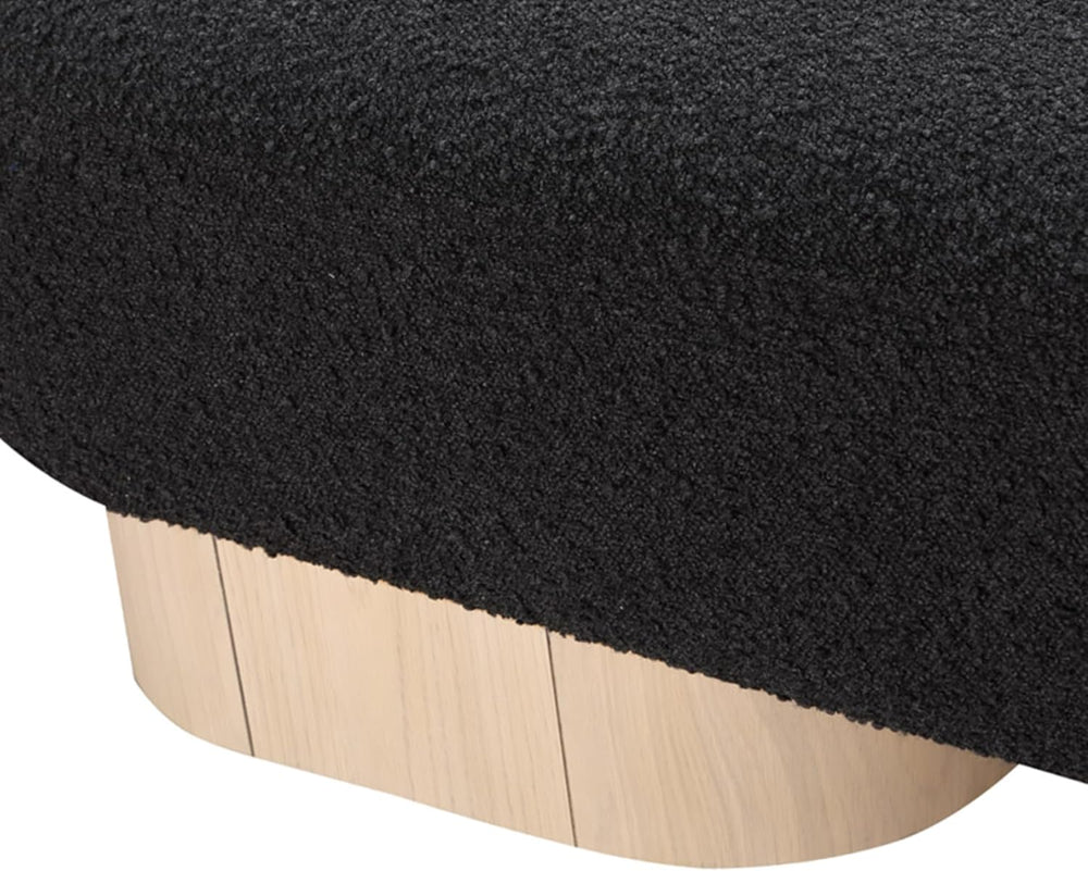 Meridian Furniture 22001Black Robertson Collection Art Deco Bench with Luxuri...