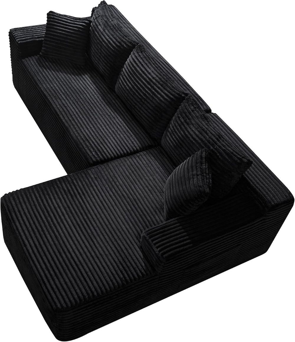 95" L-Shaped Cloud Sectional Couch, Right Facing Modular Compressed Sect...