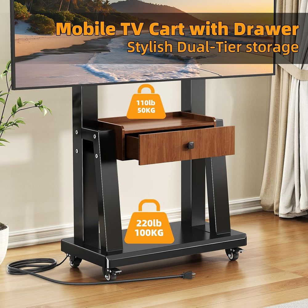 Mobile TV Stand on Wheels for 32-75 Inch TVs