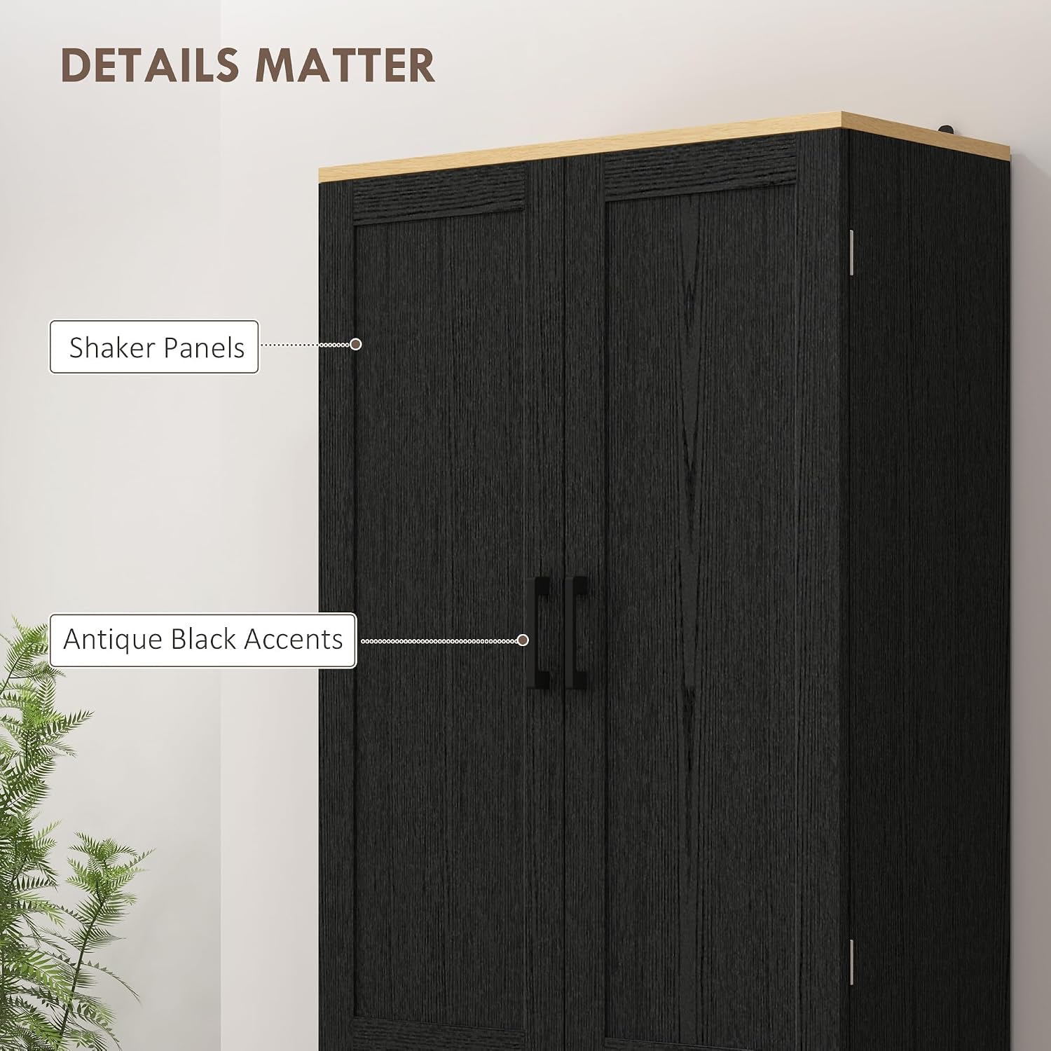 HOMCOM 67" Freestanding Kitchen Pantry, 4-Door Storage Cabinet Organizer with Adjustable Shelves, Kitchen Cabinet with Doors, Distressed Black