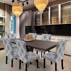 Chair Covers for Dining Room Set of 4, Dining Chair Covers, Kitchen Chair Covers, Stretch Removable Washable Dining Chair Slipcovers for Home, Hotel, Banquet, Grey Rhombus