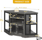 DWVO Corner TV Stand for TVs 50 Inch for Living Room, Modern Farmhouse Entertainment Center with Storage, TV Media Console Cabinet, Grey Oak