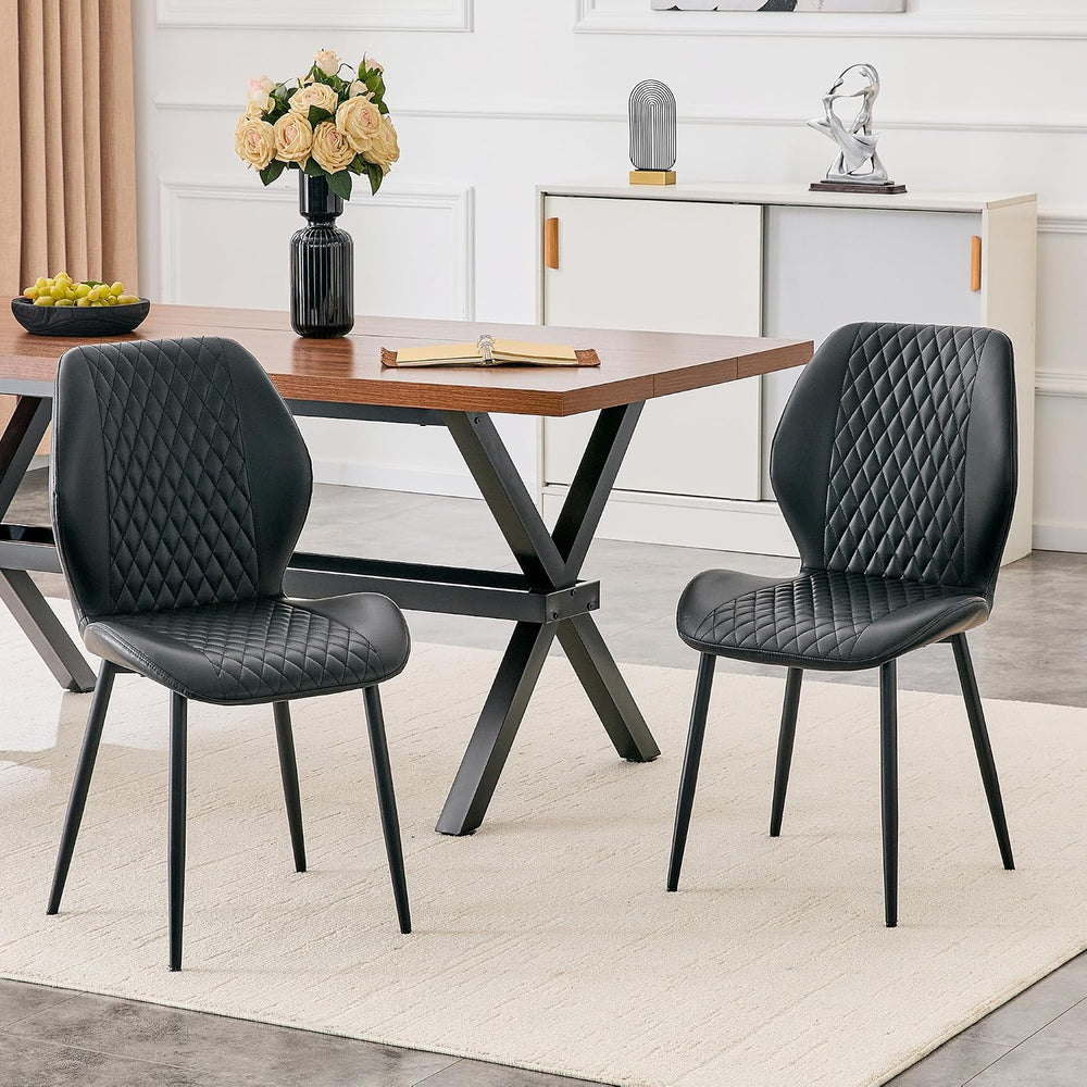 Dining Chairs Set of 4, Modern Upholstered Kitchen Chairs with Curved Back, D...