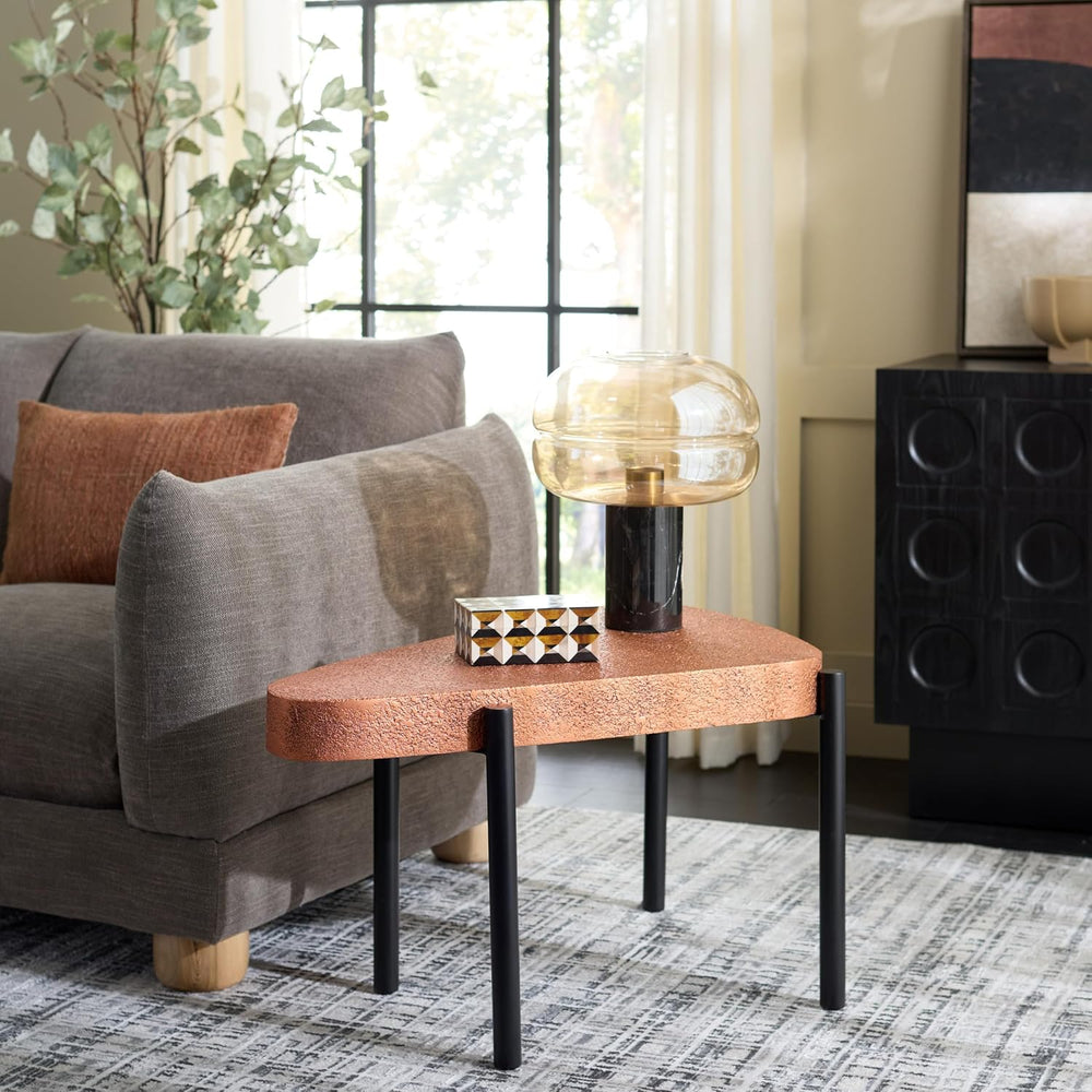 SAFAVIEH Home Collection - Sado Triangular Iron Accent Table in Brown & B...