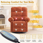 Korser 360° Swivel Rocker Recliner Chair, Rocking Chair Nursery with Massage and Heat, Small Recliners for Small Space, Manual Reclining Chair with Cozy Chenille Fabric, Side Pockets for Living Room
