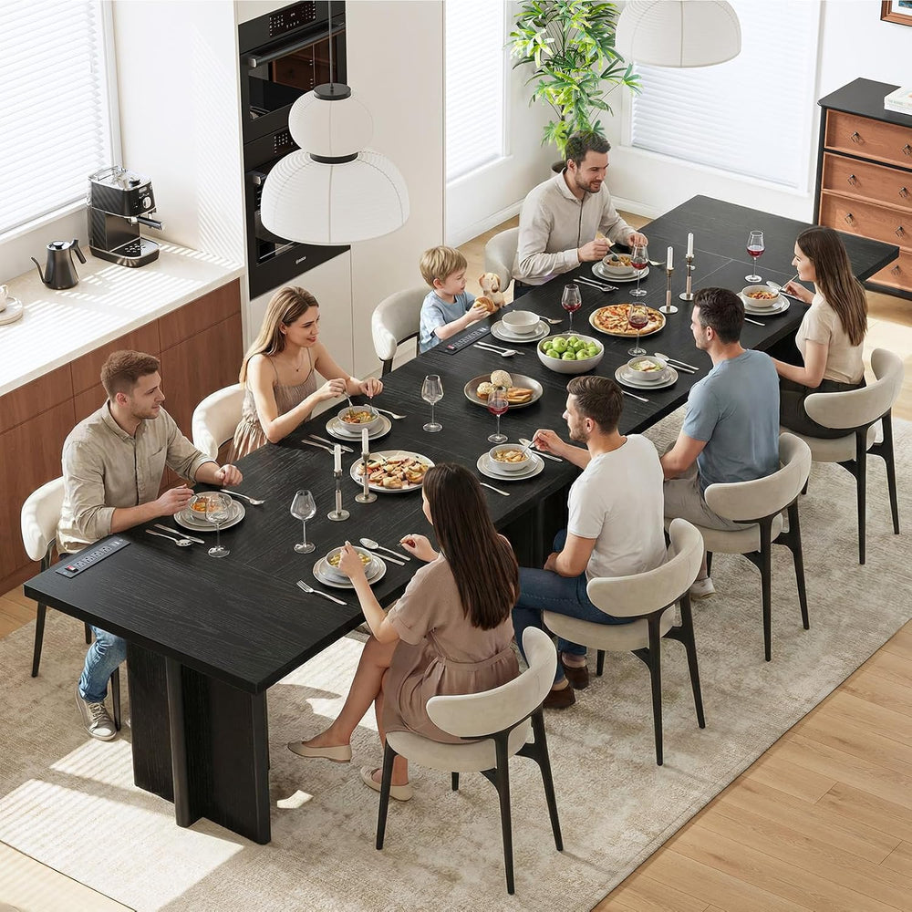 Dining Table for 4 People, Rectangle Kitchen Table with Elegant Design Legs, ...