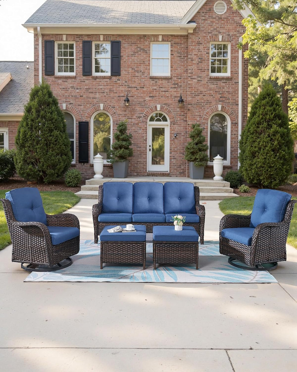 Pop 22x25/22x24 Outdoor Replacement Cushions - 1 Set High Back Deep Seat Pati...