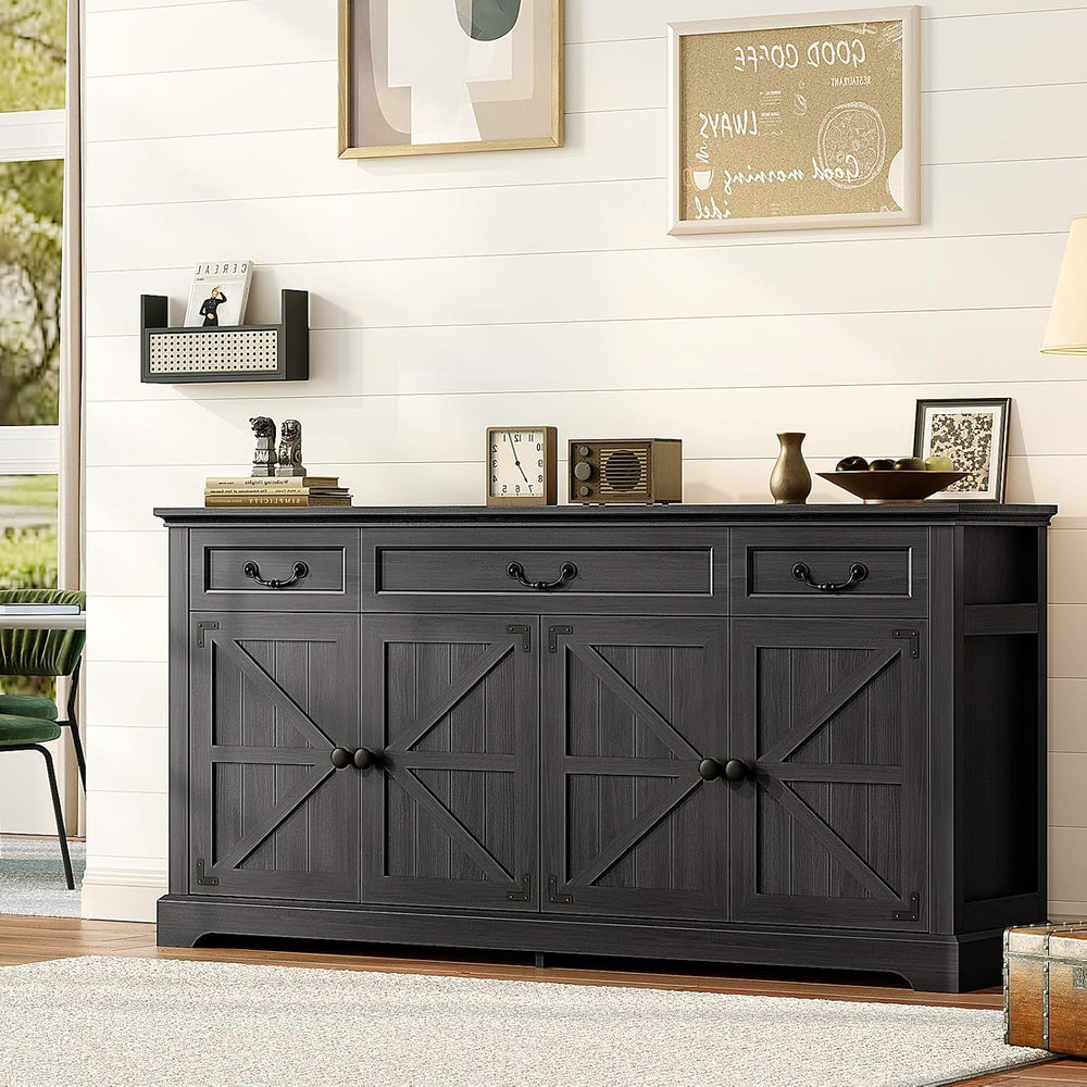 Vipbear 65" Large Sideboard Buffet Cabinet with Storage, Farmhouse Buffe...