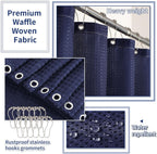 Bathroom Set with Shower Curtain and Rugs- 25PC Bathroom Accessory Set, Navy Blue Shower Curtain Set, Toilet Brush, Trash Can, Qtip Holder Dispenser & Soap Dispenser