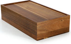 Elama Acacia Wood 14.25 x 7.5 Inch 10 Compartment Tea Box, Tea Bag Organizer, Magnetic Lid, Kitchen Storage