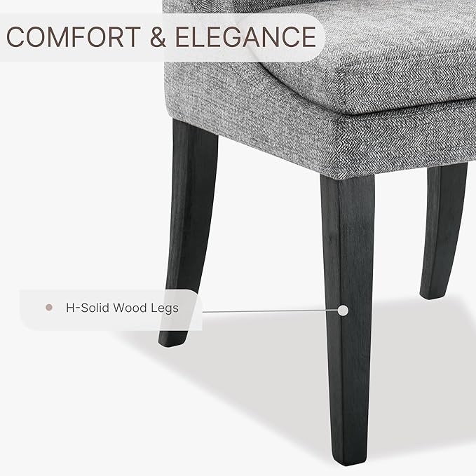 Upholstered Dining Chairs Modern Sidechair Performance Fabric High Back Armle...