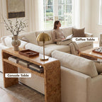 Hyfirm 51 Inch Long Rustic Burl Wooden Pattern Console Table, Farmhouse Sofa Table Behind Couch, 30” Tall Entryway Tables with Lower Shelf, Mid-Century Hallway Console for Living Room, Foyer, Cabin