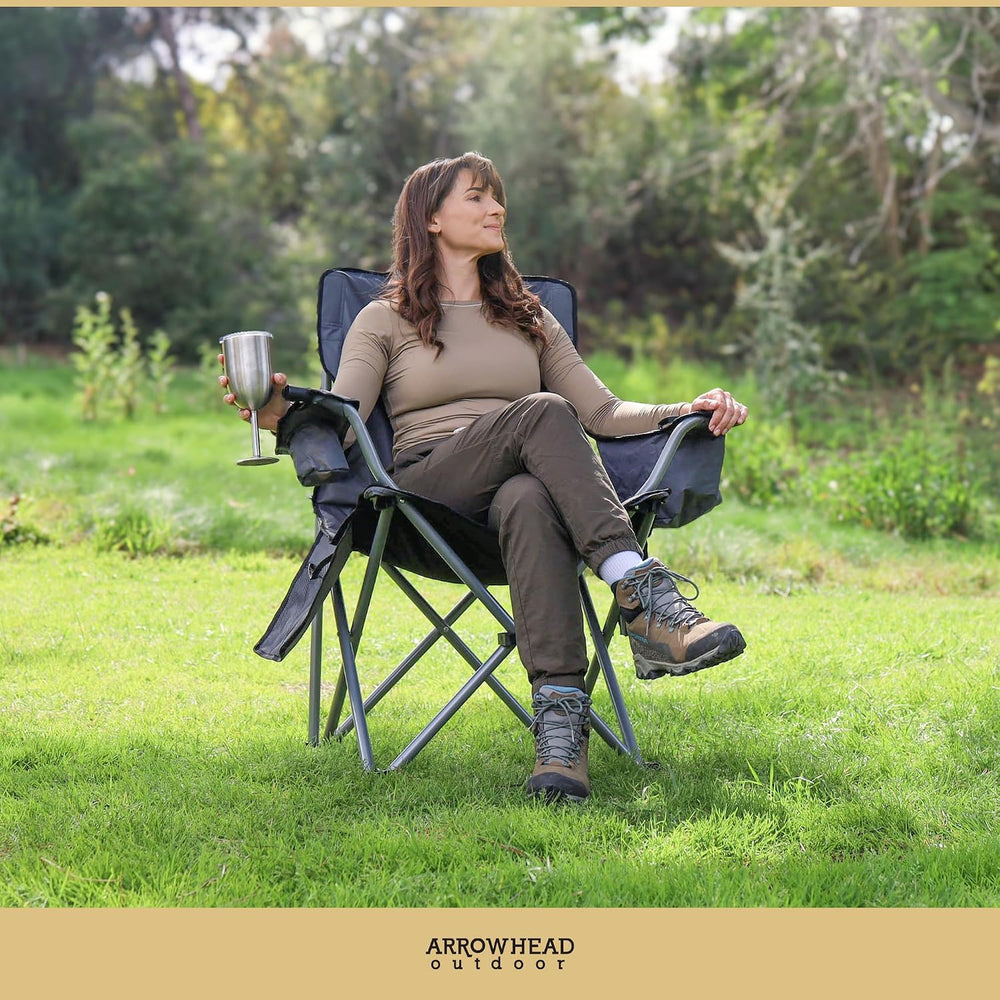 Folding Hammock Chair, Heavy Duty Camping Seat | Removable Footrest, Padded C...