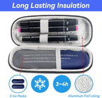 Insulin Cooler Travel Case with 2 Ice Packs, Portable Medication Diabetic Cooler Organizer Bag for Daily Life and Trip Use, Blue