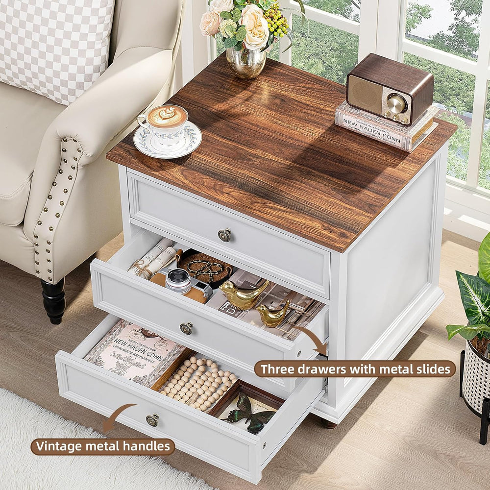 Joaxswe Farmhouse Dresser and Nightstand Sets 3 Piece, Nightstands Set of 2 a...