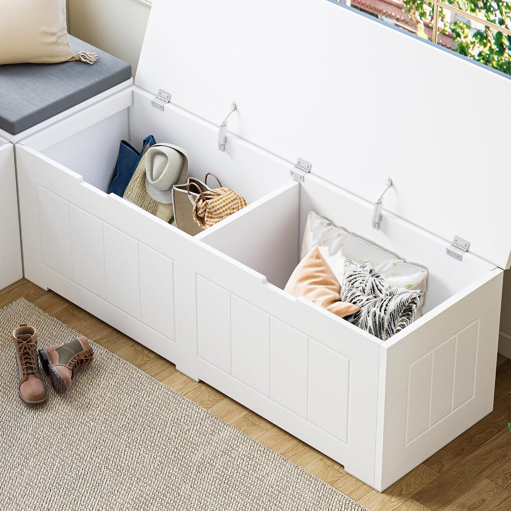 L Shaped Corner Storage Bench with Cushion, Breakfast Nook Bench, Kitchen Ban...