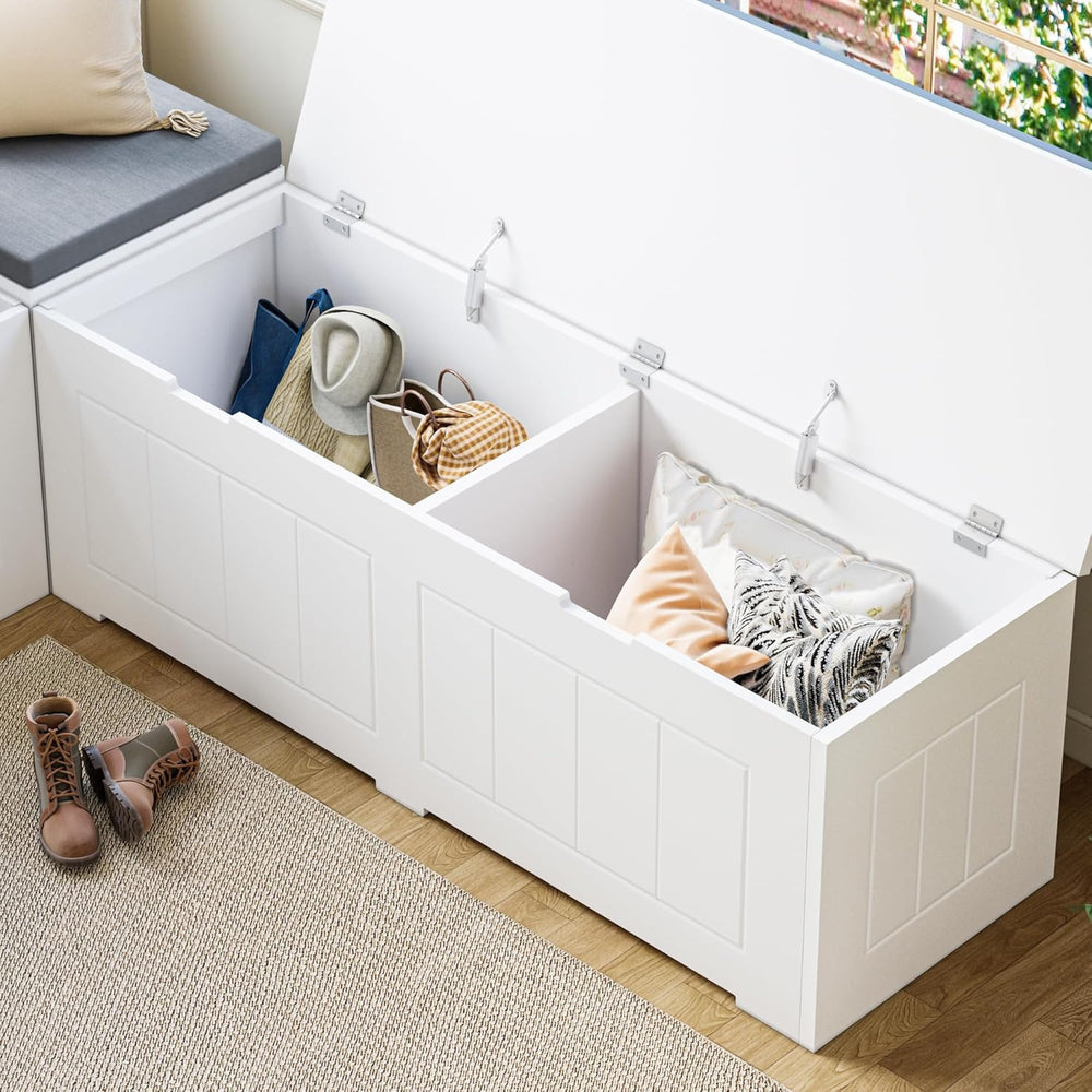 L Shape Corner Bench with Storage, Breakfast Nook Bench, Flip-Top Shoe Storag...