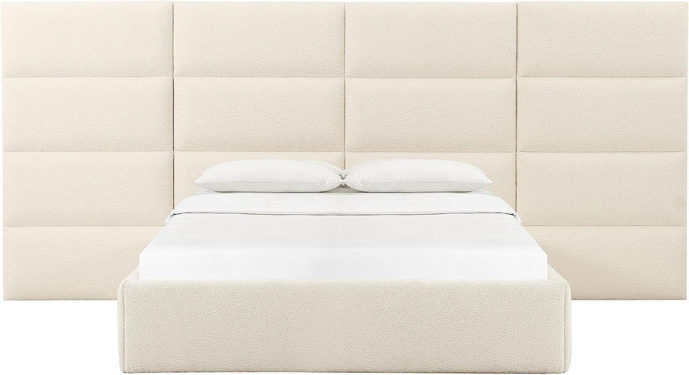 Tov Furniture Eliana Cream Boucle Queen Wings (Set of 2)
