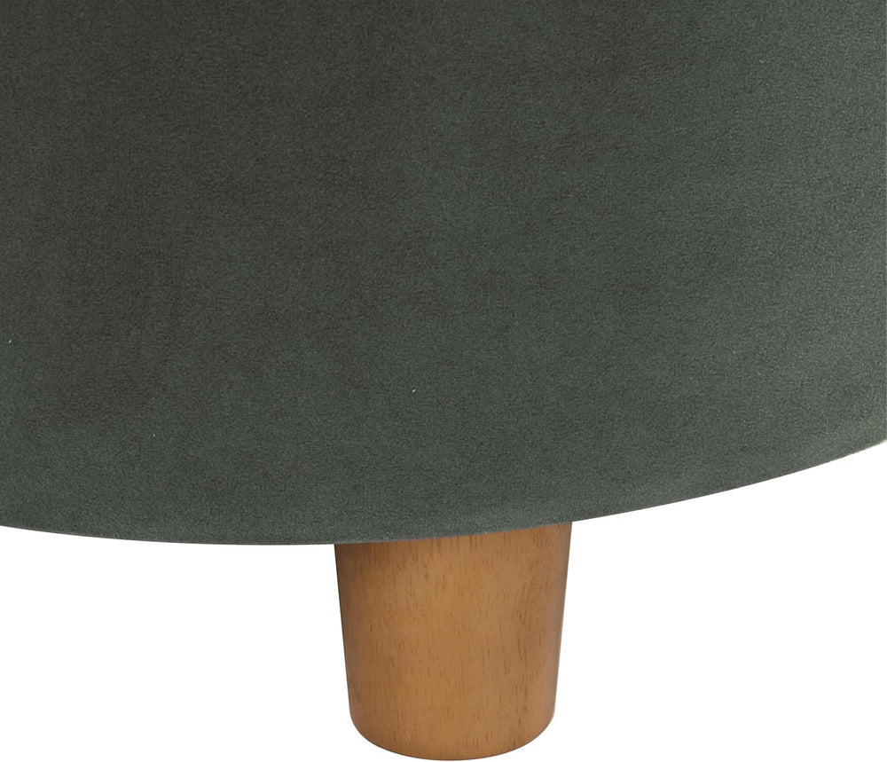 Homepop Home Decor | Upholstered Round Storage Ottoman | Ottoman with Storage...