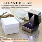 Novel Box Square Shaped Gold Ring Box With LED Light 2.25X2X2.5 Inches - Jewelry Ring Case Best for Jewelry Displays - Gift Boxes for Mother's Day, Engagement, Anniversary & more Happy Occasions