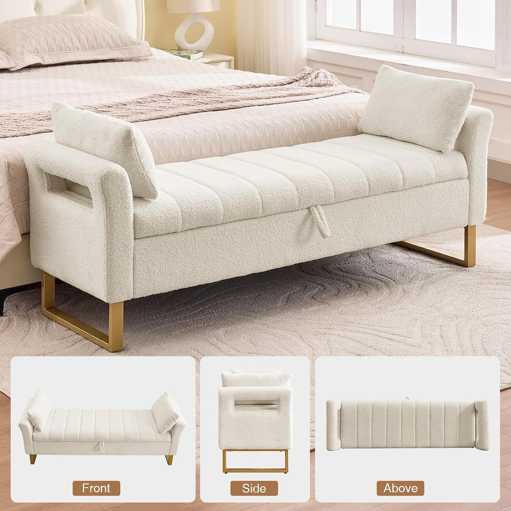 66" King Size Storage Bench for Bedroom End of Bed Benches with Storage ...