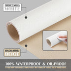 K KNODEL Large Office Leather Desk Mat, Mouse and Keyboard Pad, Computer and Laptop Mat, Desktop Protector and Cover, Writing Pad and Blotter (47.2"x17", White)