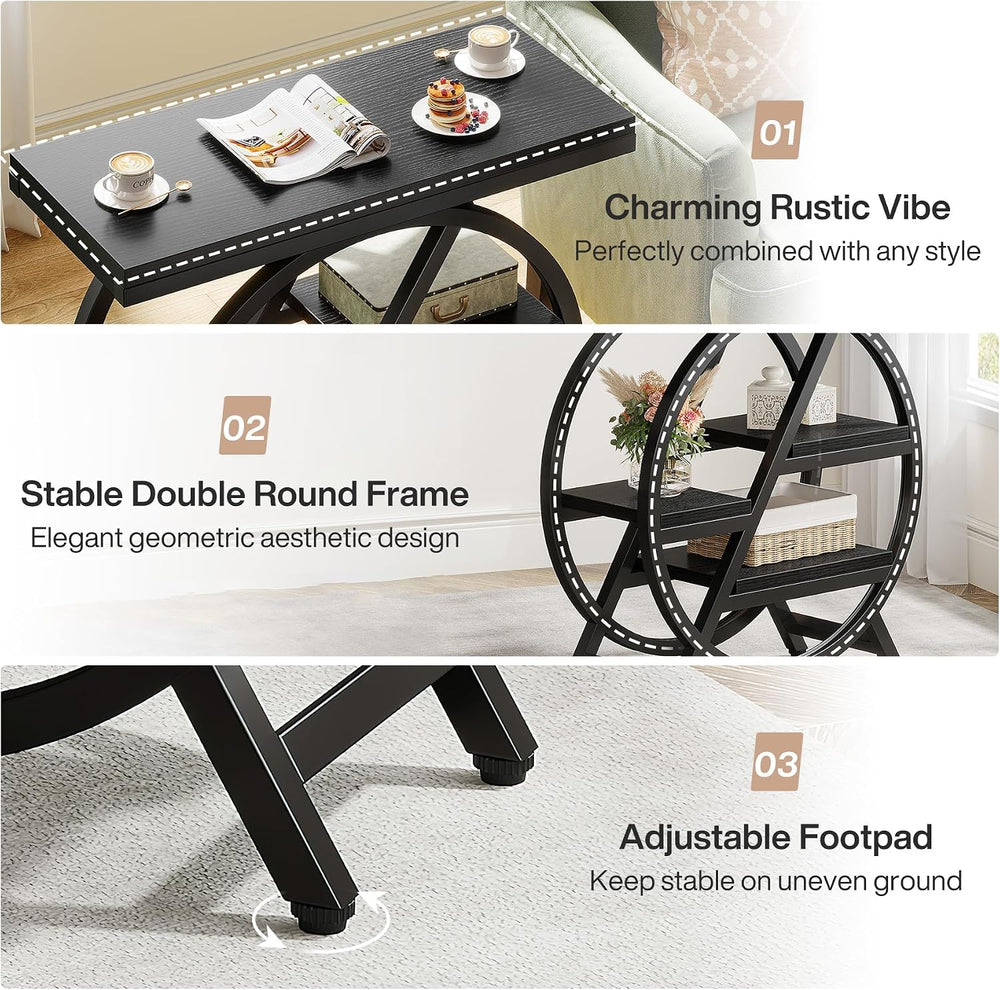 Tribesigns End Table for Living Room, 3-Tier Narrow Side Table with Storage, ...