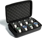 8 slots Watch Case, hard watch storage case, hard watch box, padded case for watch display and organization
