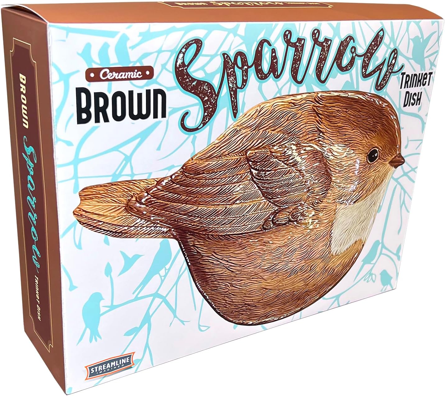 Streamline Imagined Brown Sparrow Trinket Dish