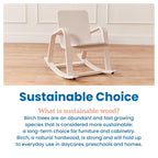 ECR4Kids Bentwood Rocking Chair with Armrests, Montessori, White Wash | Durable birch, GREENGUARD Gold Certified, 2-5 years, 74 lb capacity, comfortable curved seat, nylon glides, classroom/home